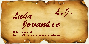 Luka Jovankić vizit kartica
